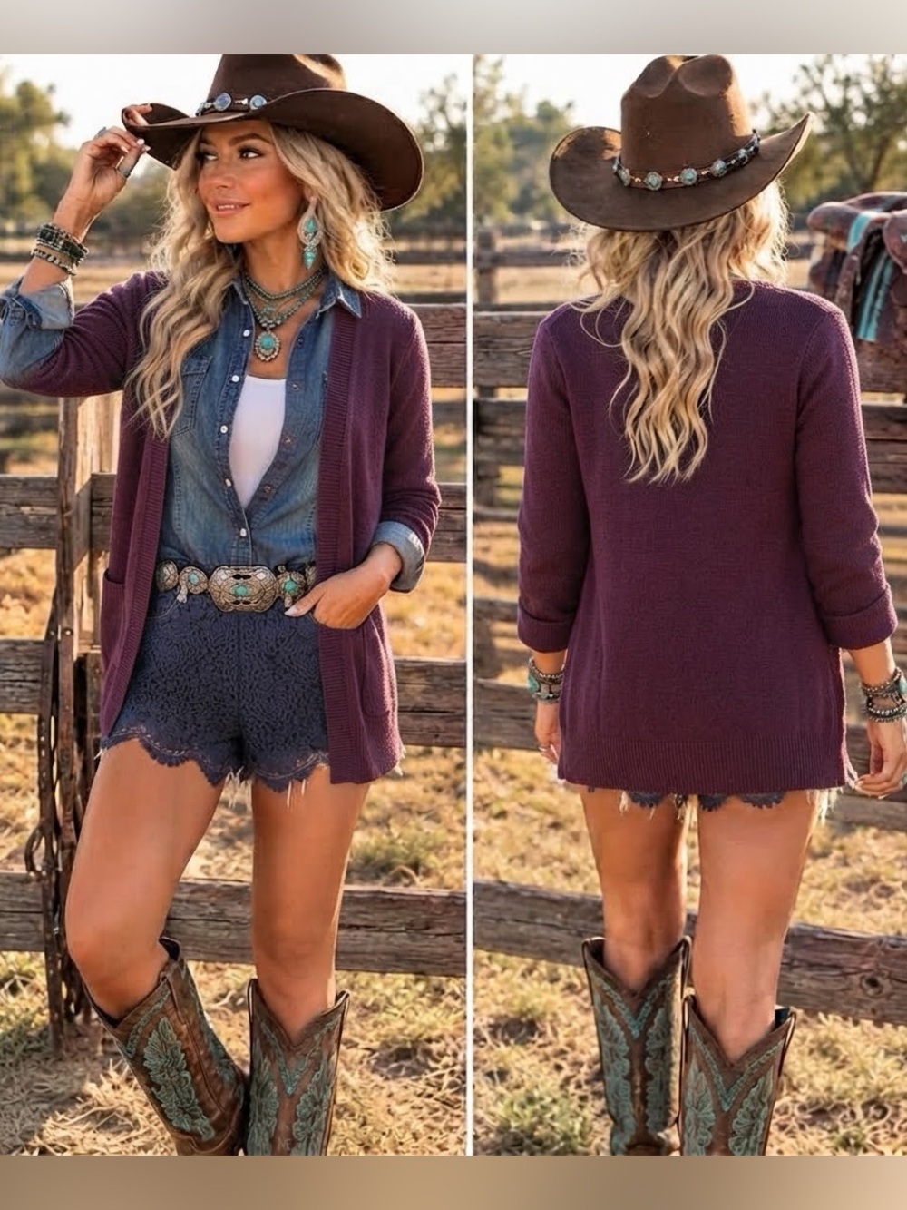 Ann Taylor Open-Front Layering Cardigan - Plum / Burgundy - Medium